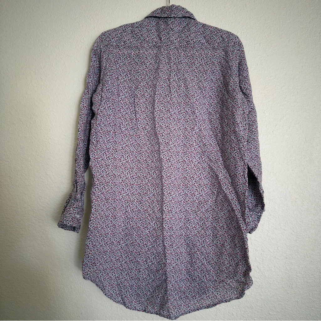 Frank And Eileen Mary Dress 100% Linen Floral Button Front Shirt - Image 8