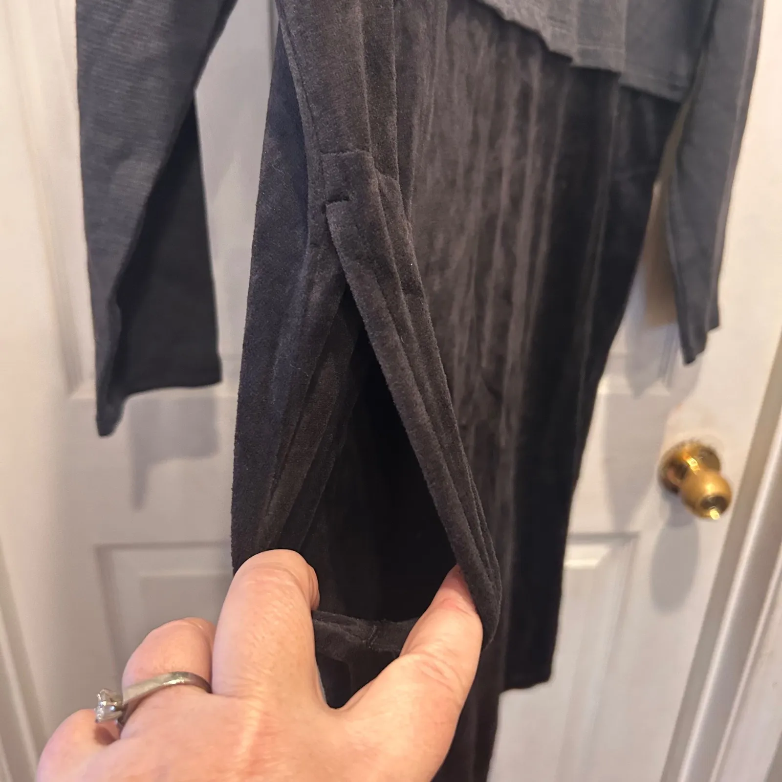 J. Jill 1X 60th Anniversary Ltd. Edition Grey Top Black Velour Dress Lagenlook Gray - Image 4