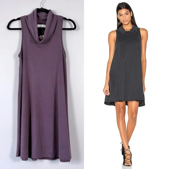 Nation LTD Flo Cowl Neck Sleeveless Modal Blend Mini Shift Dress XS - Image 2