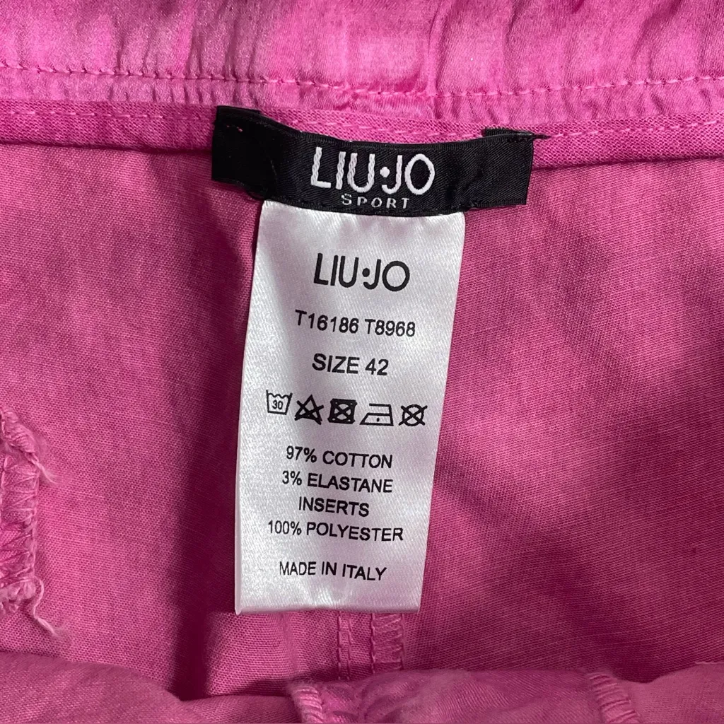 NWT Liu Jo Sport Fuchsia Pink Shorts Satin‎ Tuxedo Stripe Italian 42 US 6/8 - Image 5