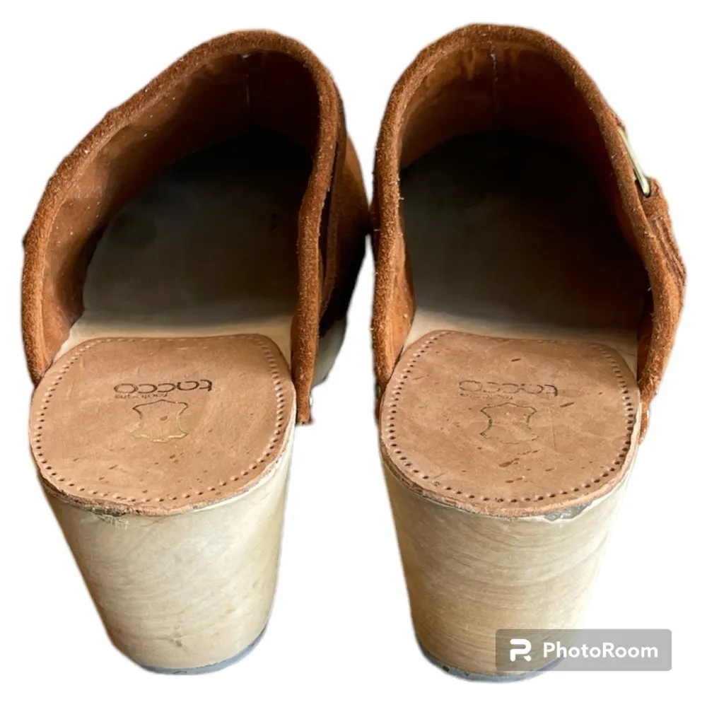 Gap Brown Suede Clogs With Tocca Leather Heel Pads For Comfort Size 9 - Image 3