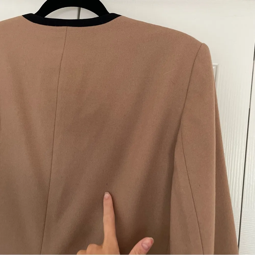 Vtg Pendleton Virgin Wool Blazer Tan Brown 3 Button Front Sz 8 - Image 9