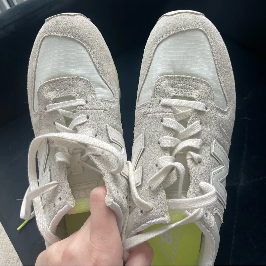 NWOT NEW BALANCE 696 CLASSIC YELLOW GREY  SUEDE SNEAKERS US WOMEN 8.5 - Image 7