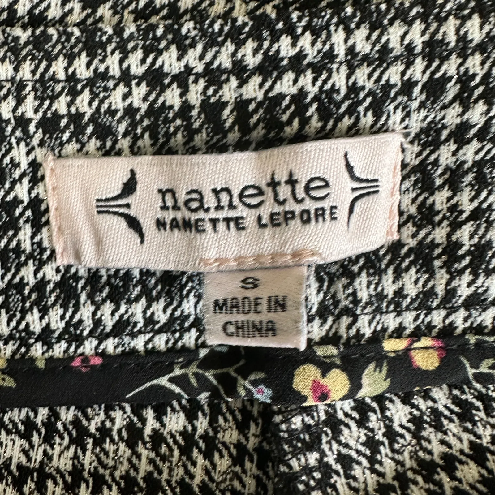 NWT Nanette Lepore Checked Crop Pants Womens S Black White High Rise Preppy Work - Image 7