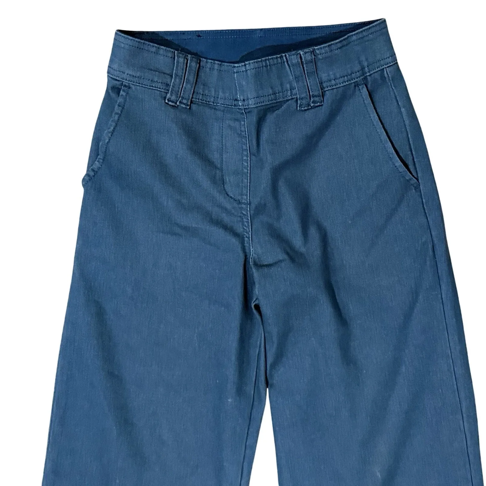 Betabrand Women's Burton Wide Leg Crop Chino Pants XS Petite Dark Ocean Teal - Image 2