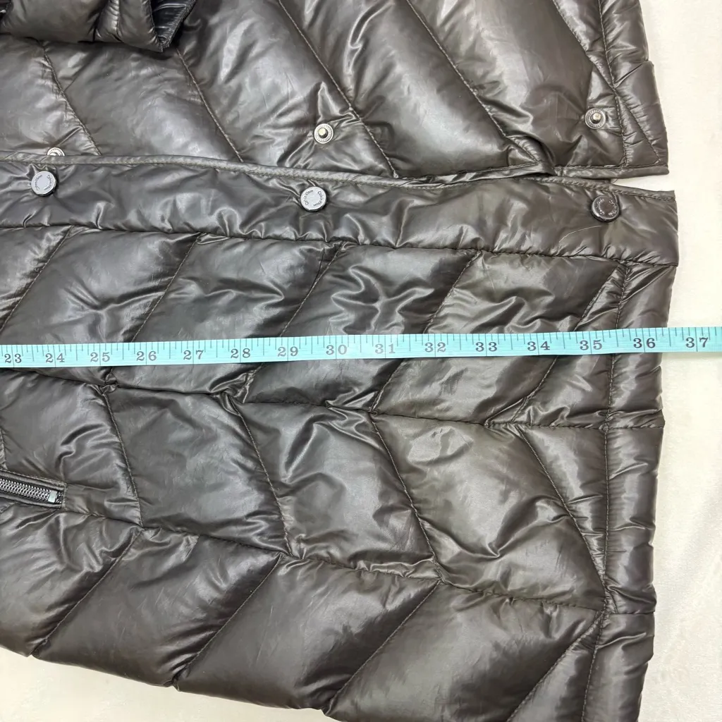 Calvin Klein Packable Down Brown Lightweight Puffer Hooded Black Coat Size M - Image 7