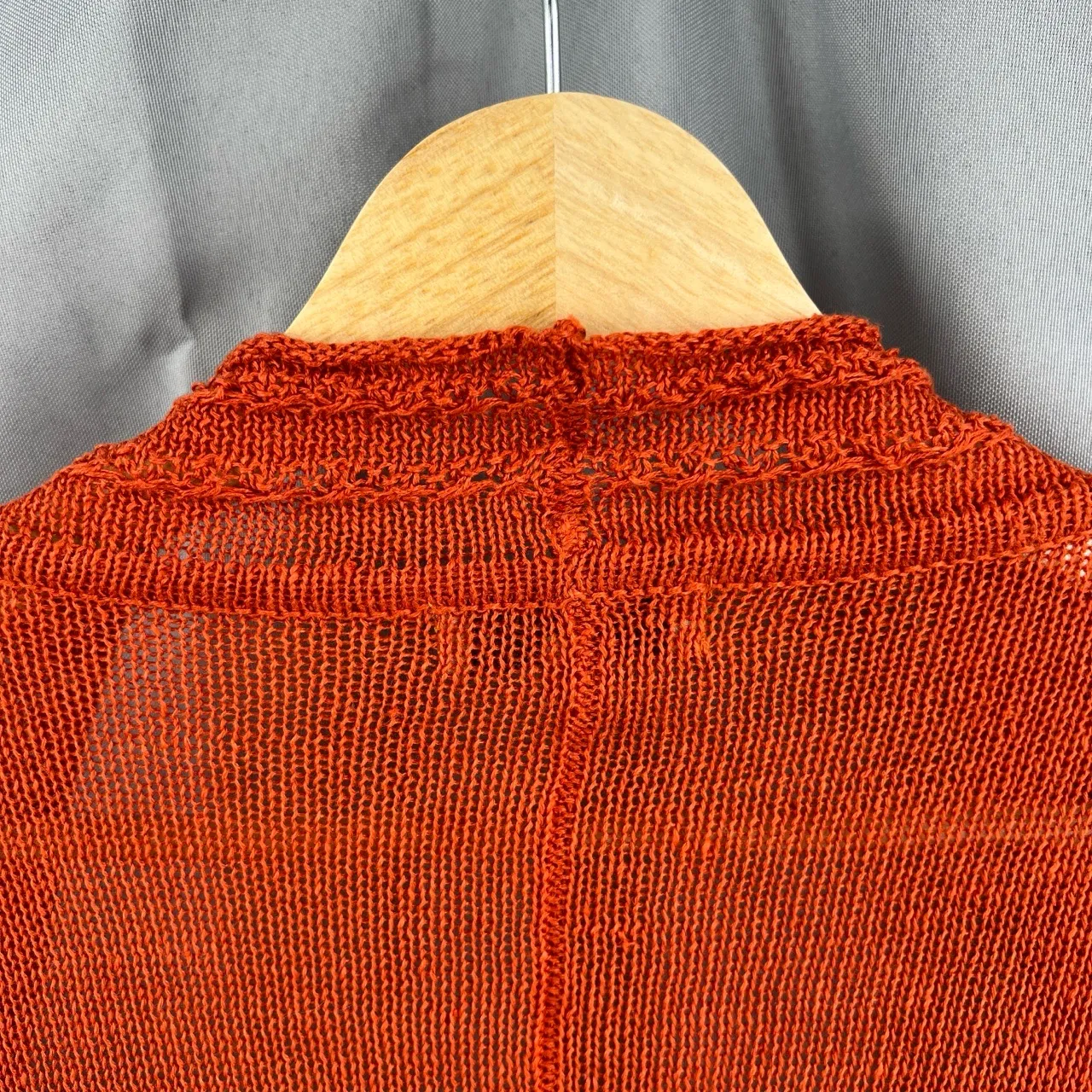 Roberta Freymann Open Front Cardigan Orange Linen Lightweight Size 1 (Small) - Image 5