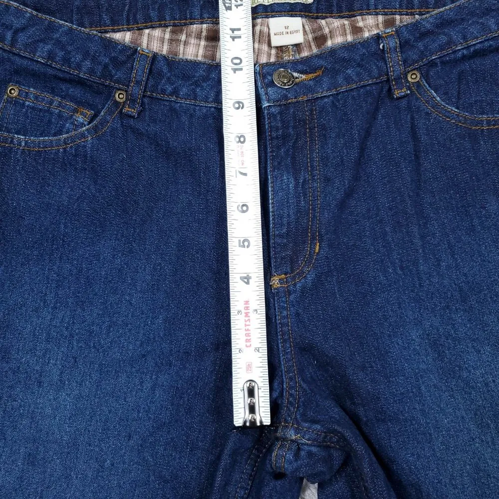 Natural Reflections Flannel Lined Straight Leg Jeans Women's Size 12 Blue Denim - Image 11
