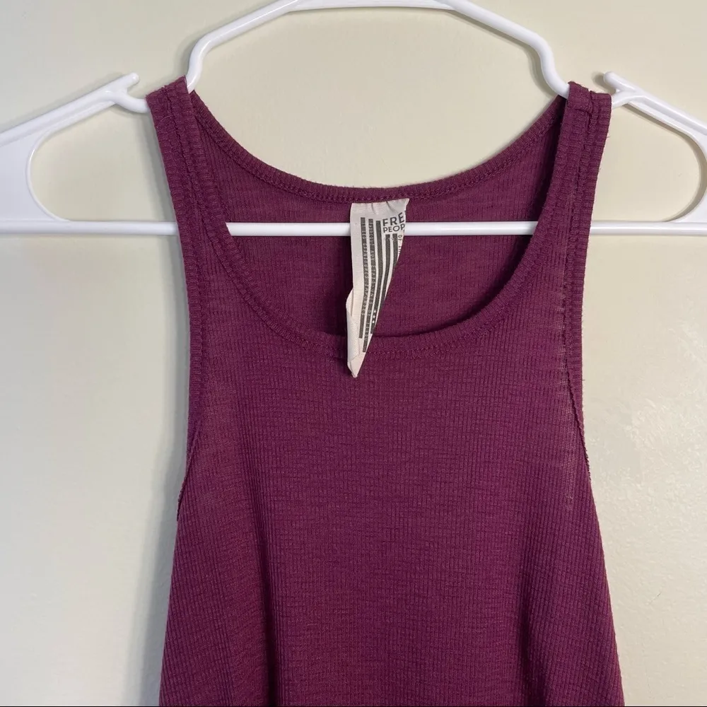 Free People Purple Ribbed Knit Minidress Sleeveless Summer Dress - Image 2