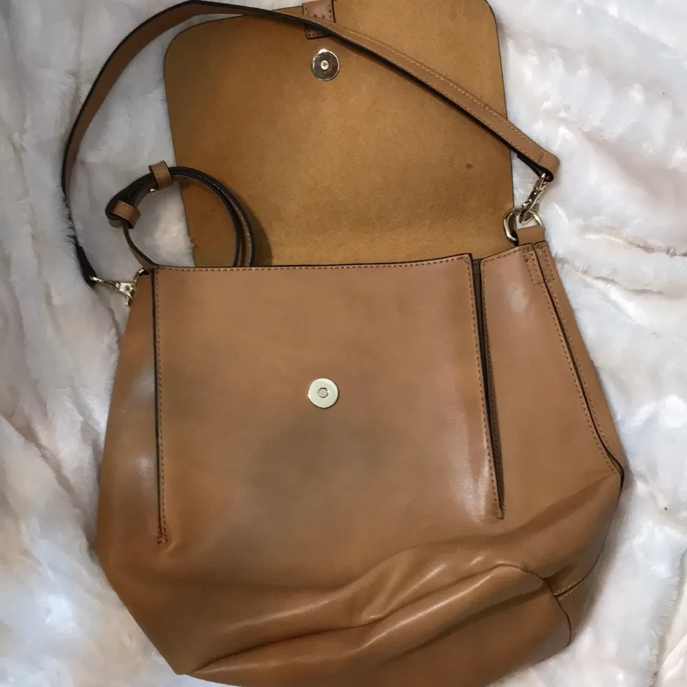 GAP Cognac Vegan Leather Convertible Bag GUC - Image 4