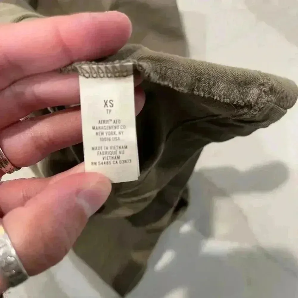 Aerie Twist Front Green T Shirt Midi Dress Women's Size XS 100% Cotton Casual - Image 6