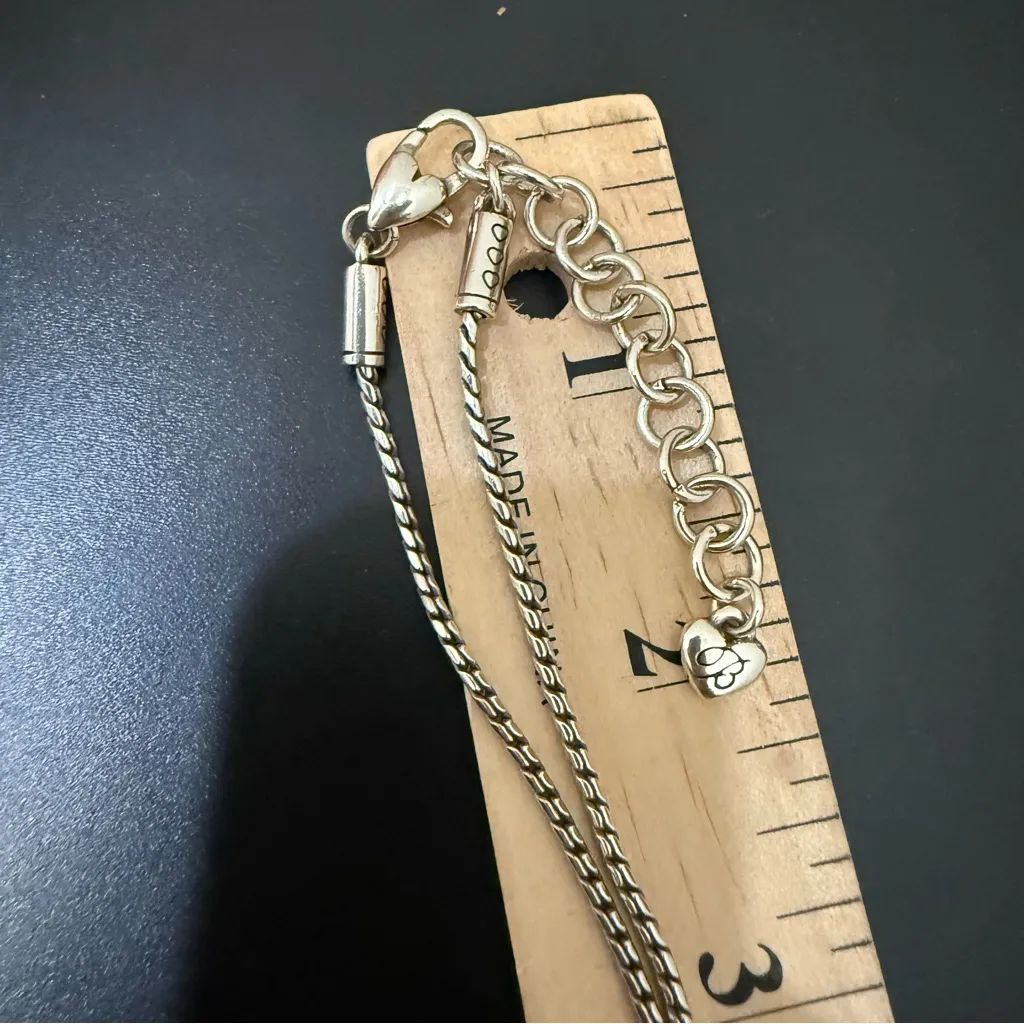 BRIGHTON Silver-plated Alcazar Heart w/ Swarovski Crystal Badge Clip Necklace - Image 11