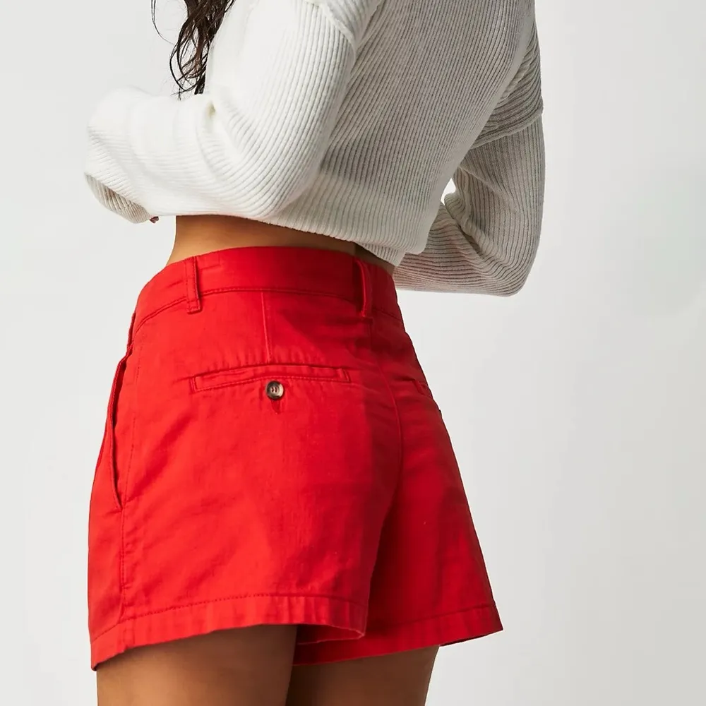 Free People Billie Chino Shorts Orange/red size 12 - Image 2
