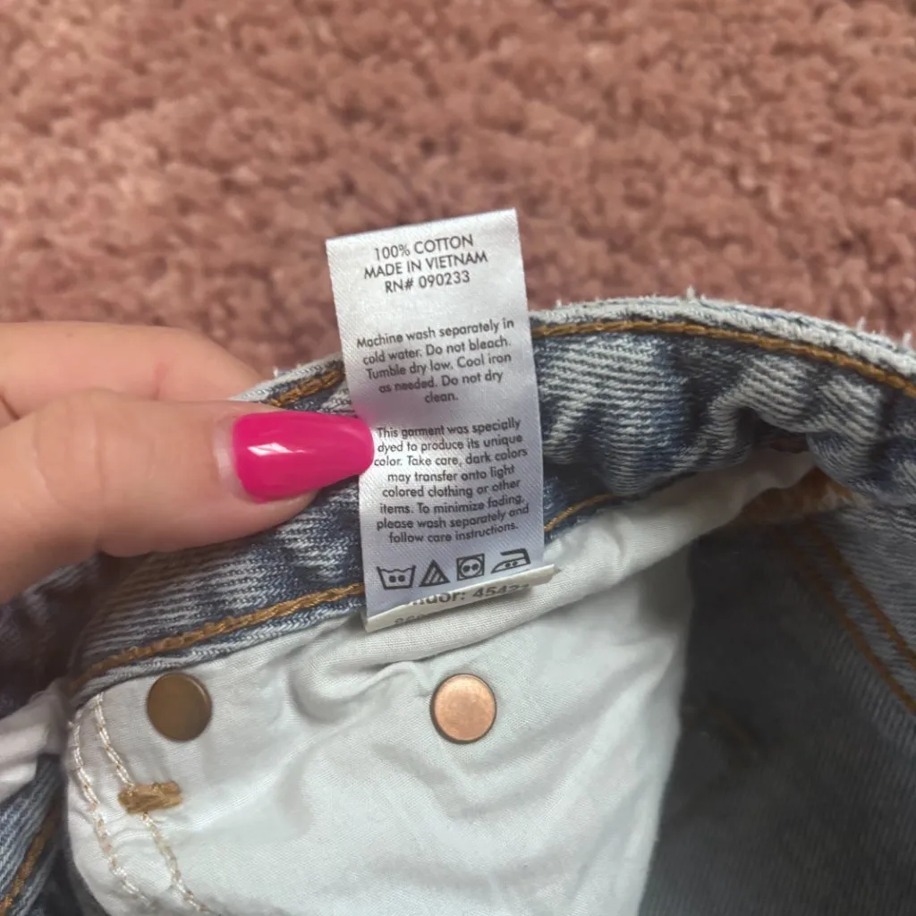 Pacsun 90s Boyfriend Jeans Womens 27 (actual 25x29) Blue Denim Distressed Zip - Image 5