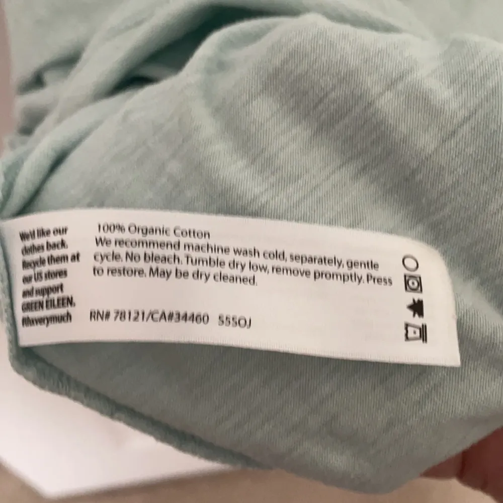 Eileen Fischer Mint Organic Cotton Minimalist Tee Small - Image 5