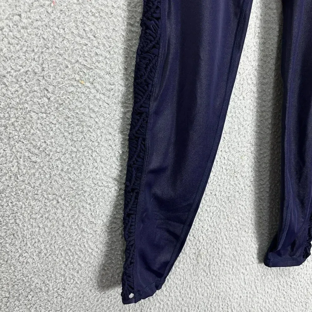 style reform leggings womens medium‎ blue irradescent crochet ruched cropped nwt - Image 2