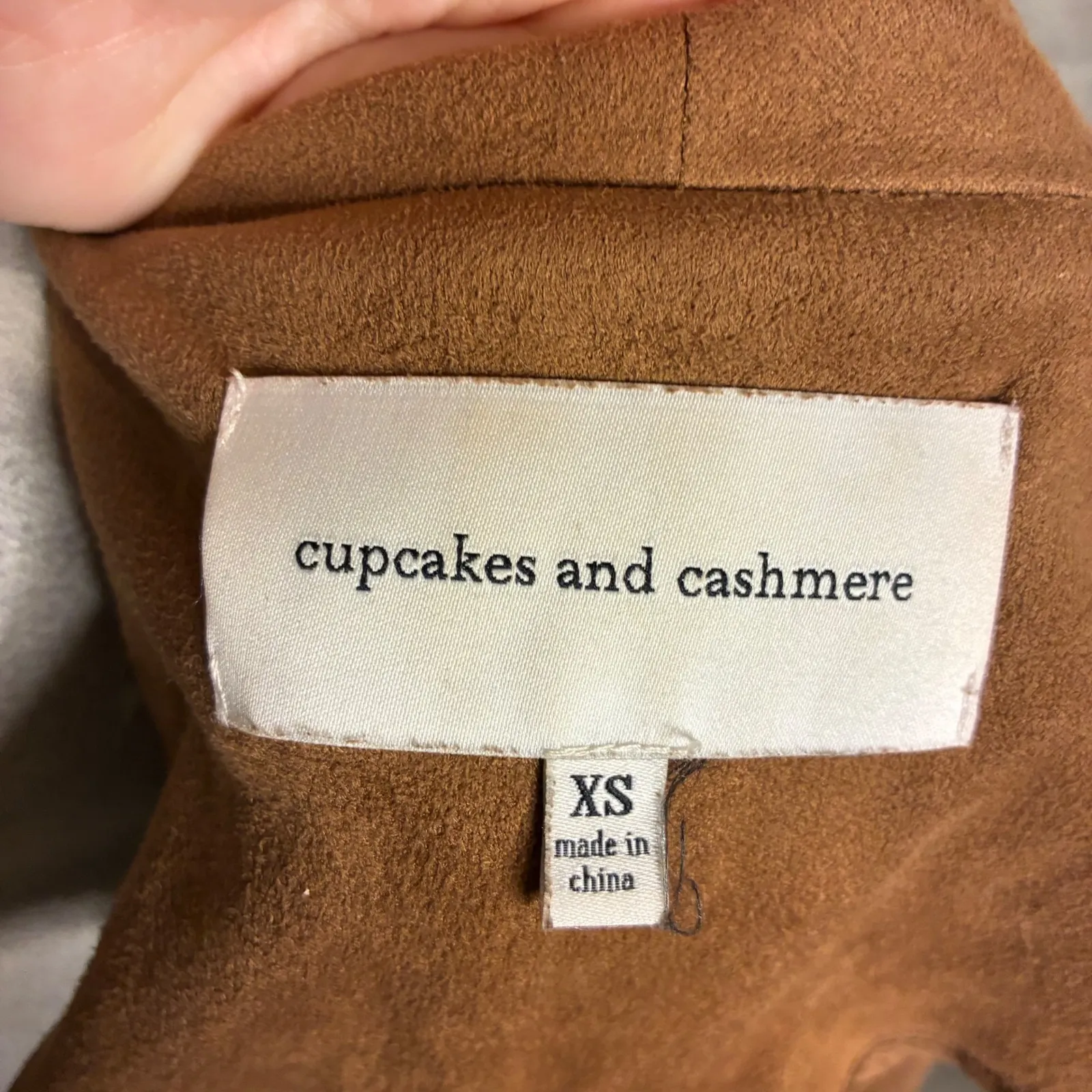Cupcakes‎ and Cashmere Women's Brown Suede Waterfall Duster Cardigan XS - Image 4