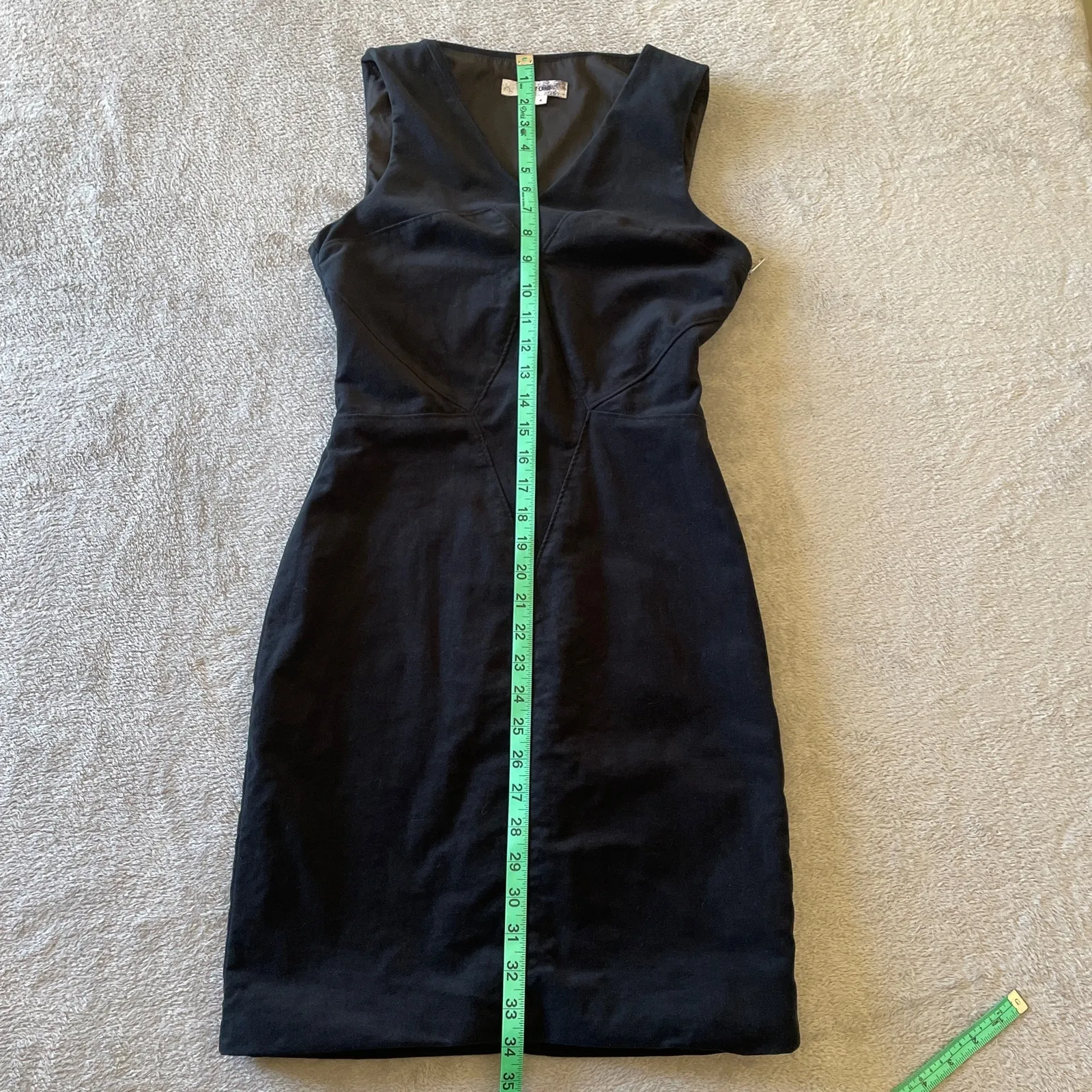 Helmut Lang Dress Womens 4 Black Velveteen Full Size Zip LBD Cocktail Evening - Image 9