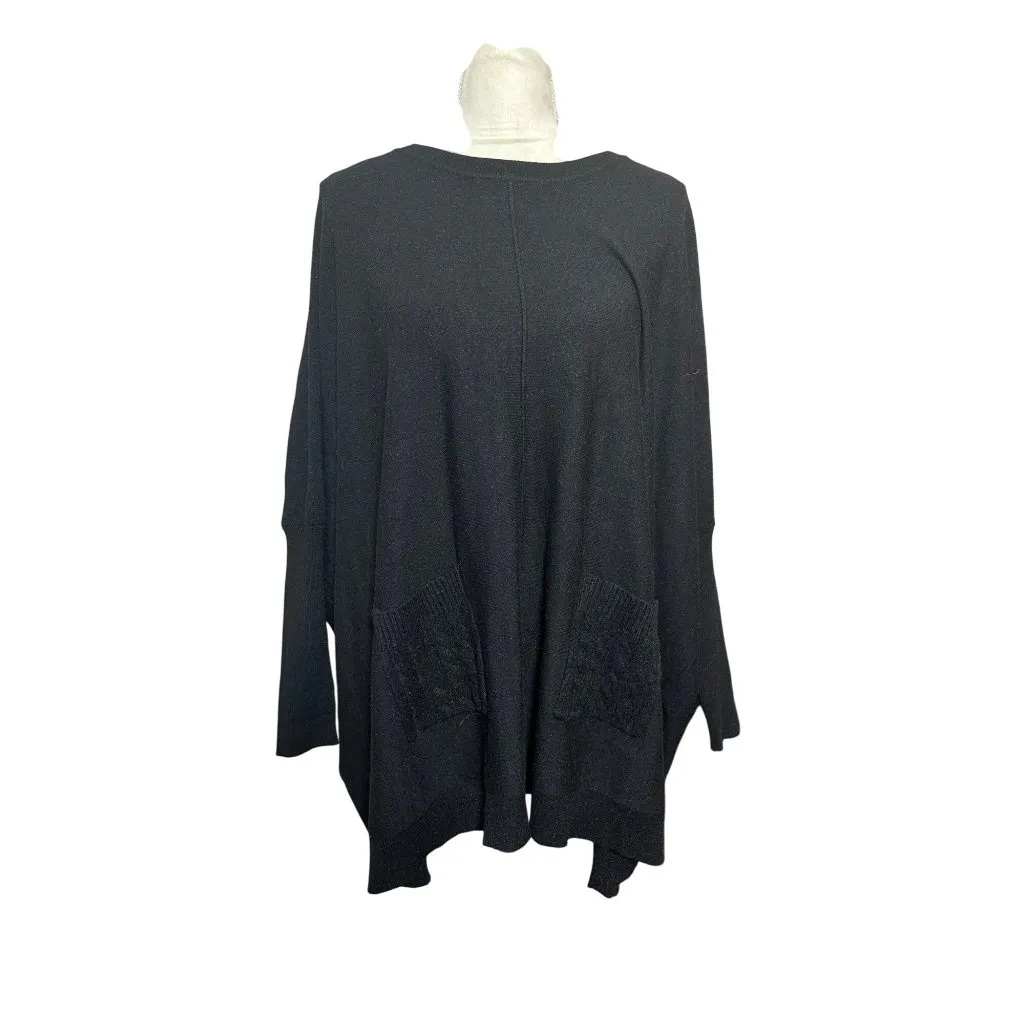 Patrizia Luca Milano Black Poncho Oversized Sweater O/S Fall Layering Piece Size undefined - Image 2