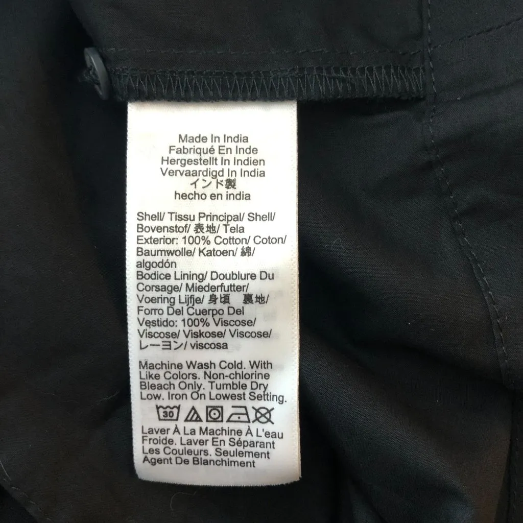 J Crew Hyacinth Dress In Cotton Poplin A Line Pockets Smocked Black M - Image 6