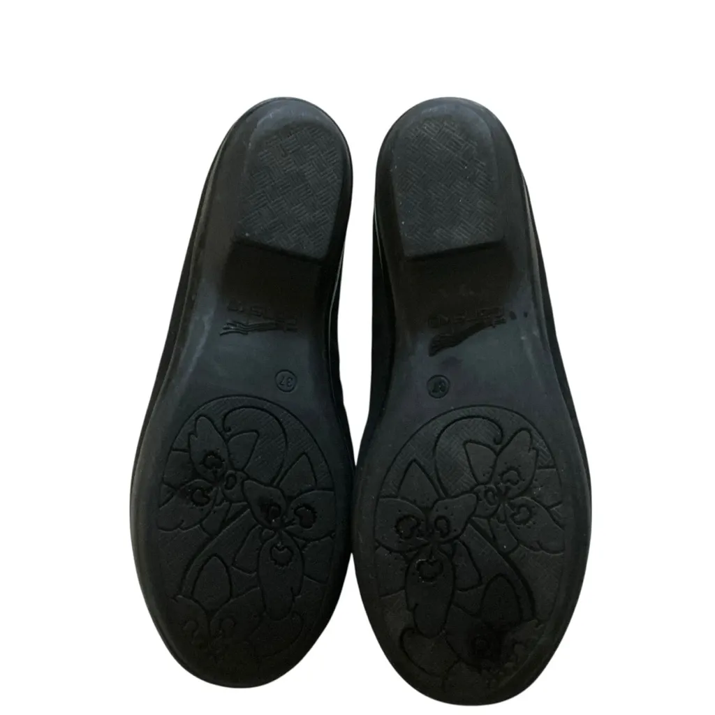 Dansko Olena black suede with tortoise pattern vampires strap slip on shoes 37 - Image 6