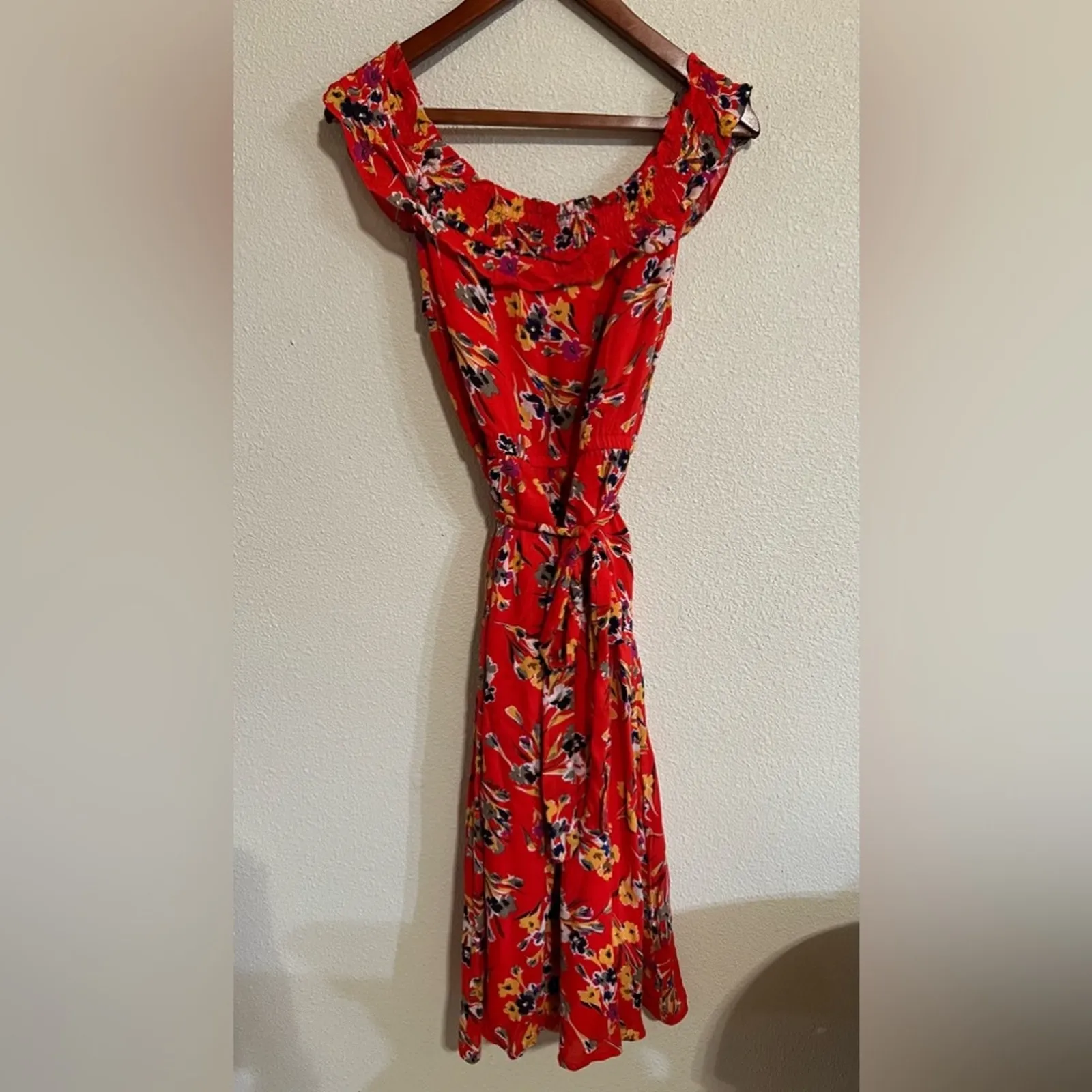 47 of 52 conversations by Anthropologie red floral midi dress 2 - Image 4