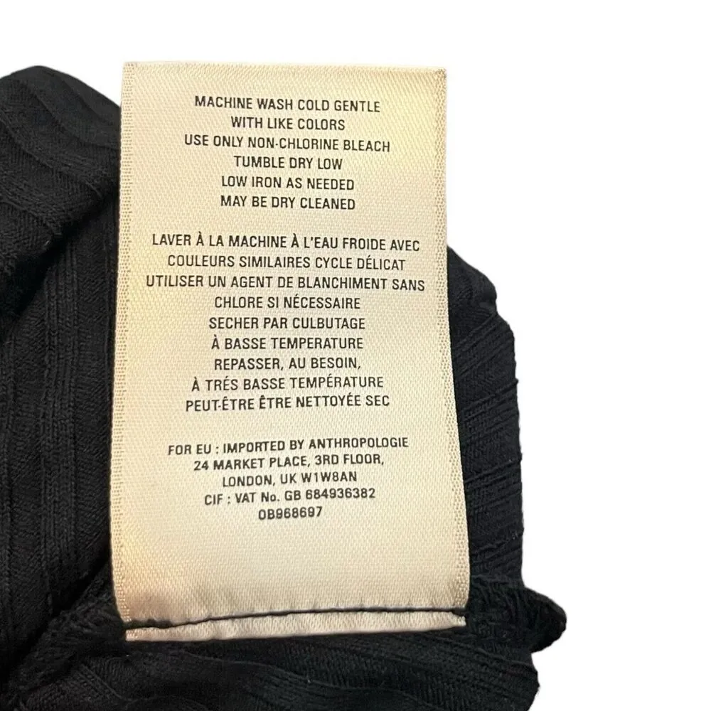 Anthropologie Kingsolver Ribbed Tank Midi Dress Black Twist Waist Women’s Size S - Image 9