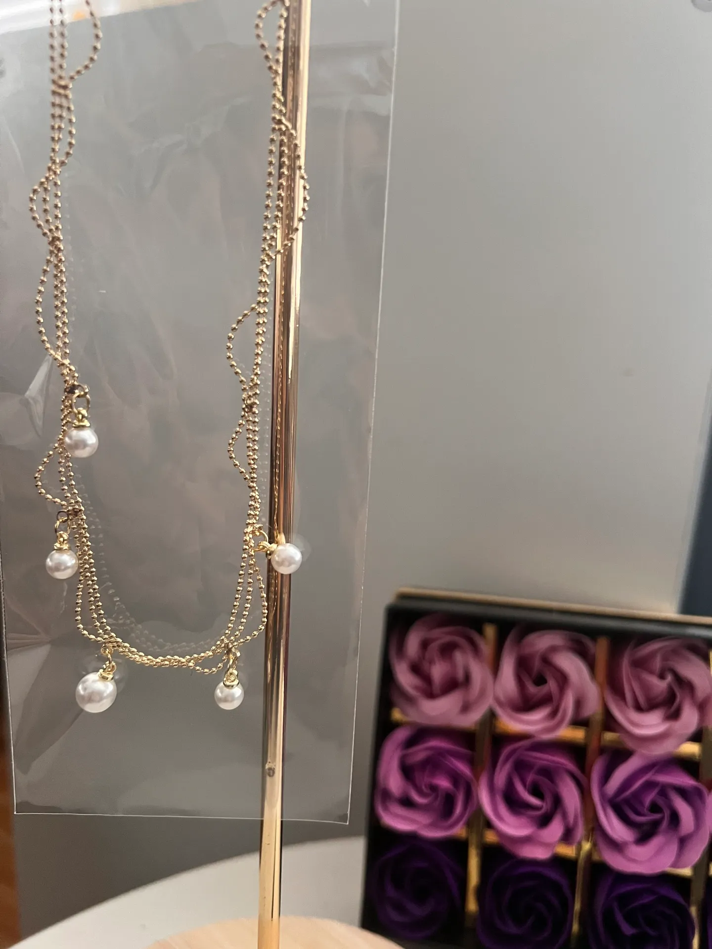 Vintage fashion Gold Plated Pearl Necklace - Image 3