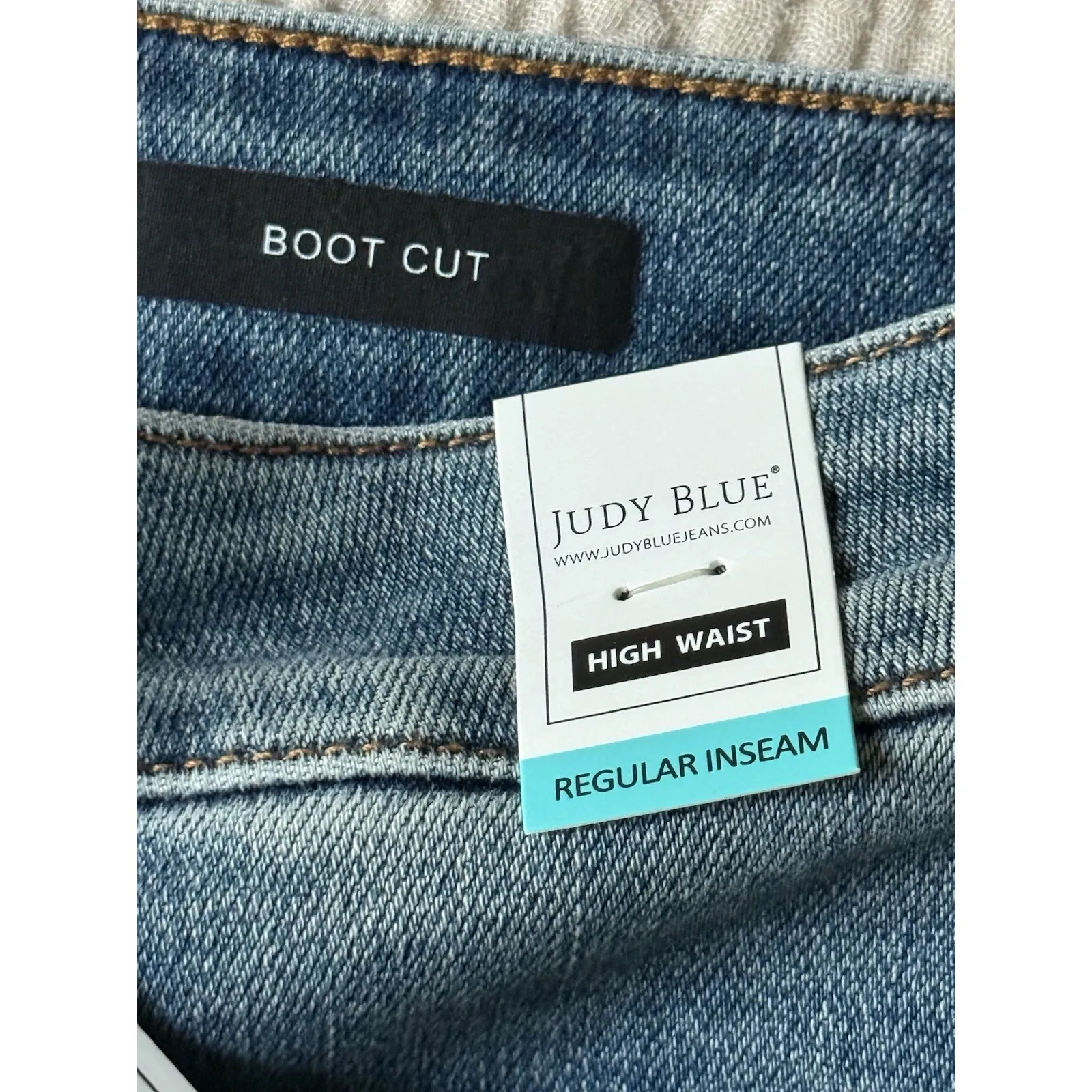 NWT Judy Blue Spring Fling Tummy Control Top Bootcut Jean 16W Blue Denim Stretch - Image 6
