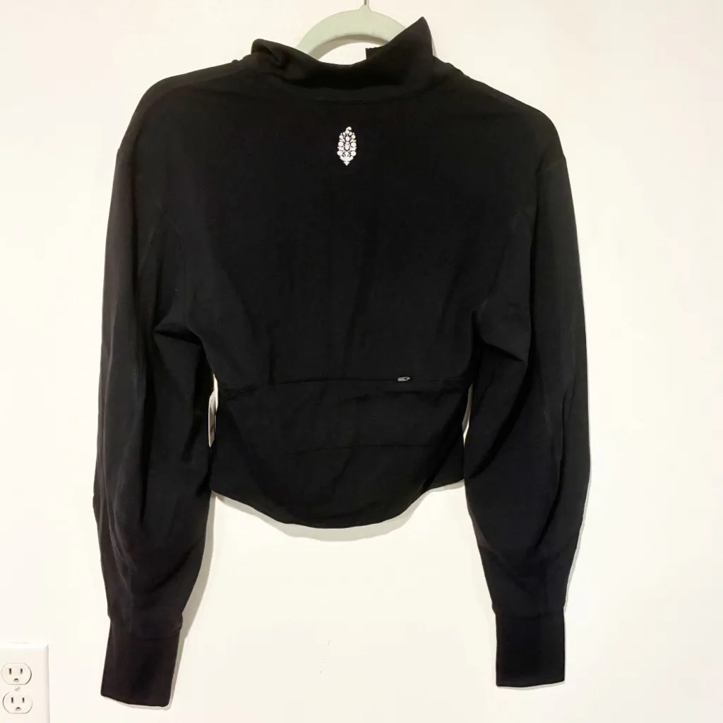 Free People Movement Size Small Black Never Better Structured Zip-Up NEW - Image 6