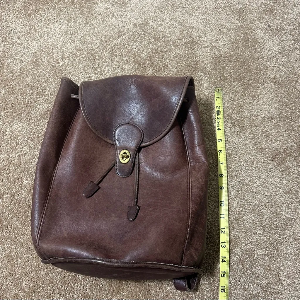 Vintage COACH Brown Leather Rucksack Backpack Made in USA 1994 Style No H4C 9943 - Image 11