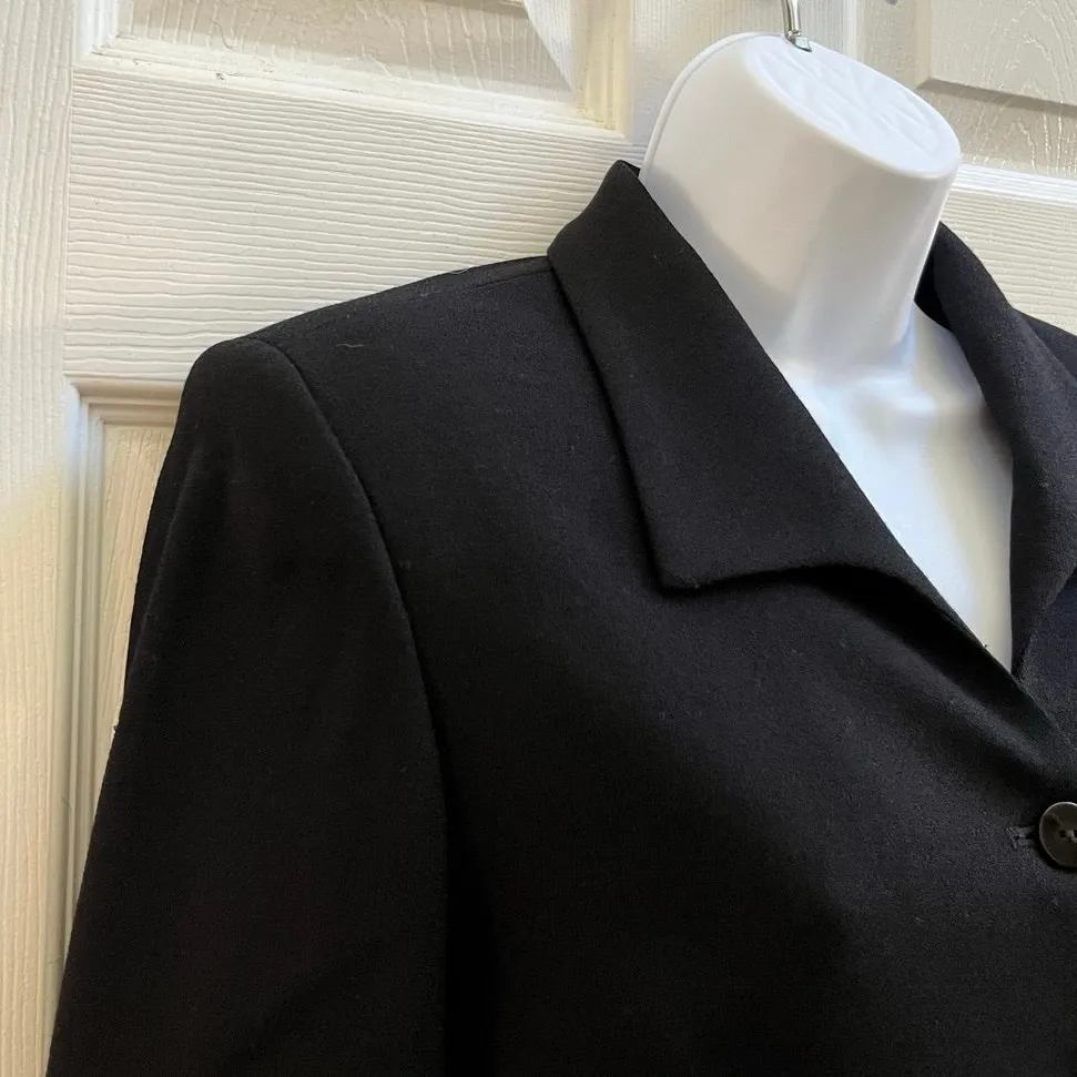 Vintage Pendleton Black Virgin Wool Shoulder Pads Boxy Crop Blazer Size 6 USA - Image 5