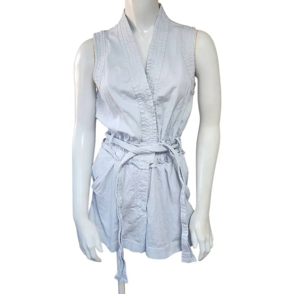 Derek Lam Light Blue Belted Romper (36) - Image 6