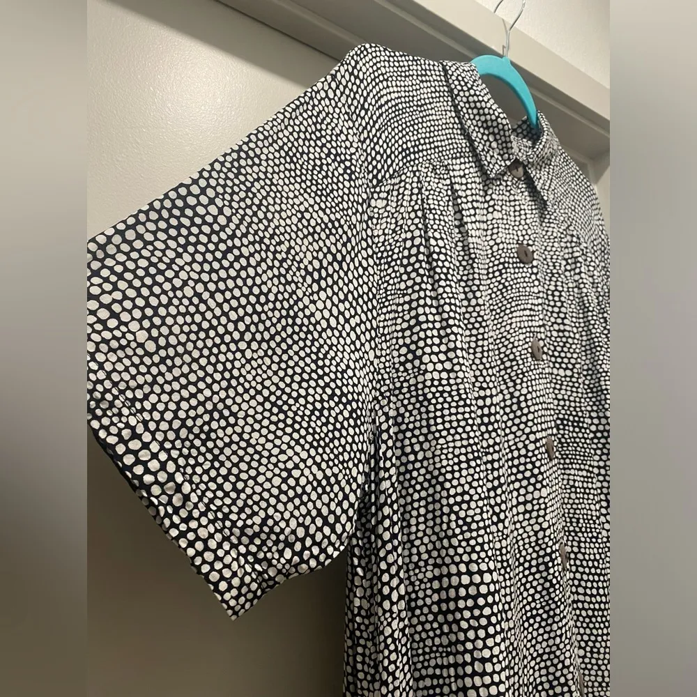 VTG 80s 90s We Be Bop Black & White Polka Dot Button - Image 4