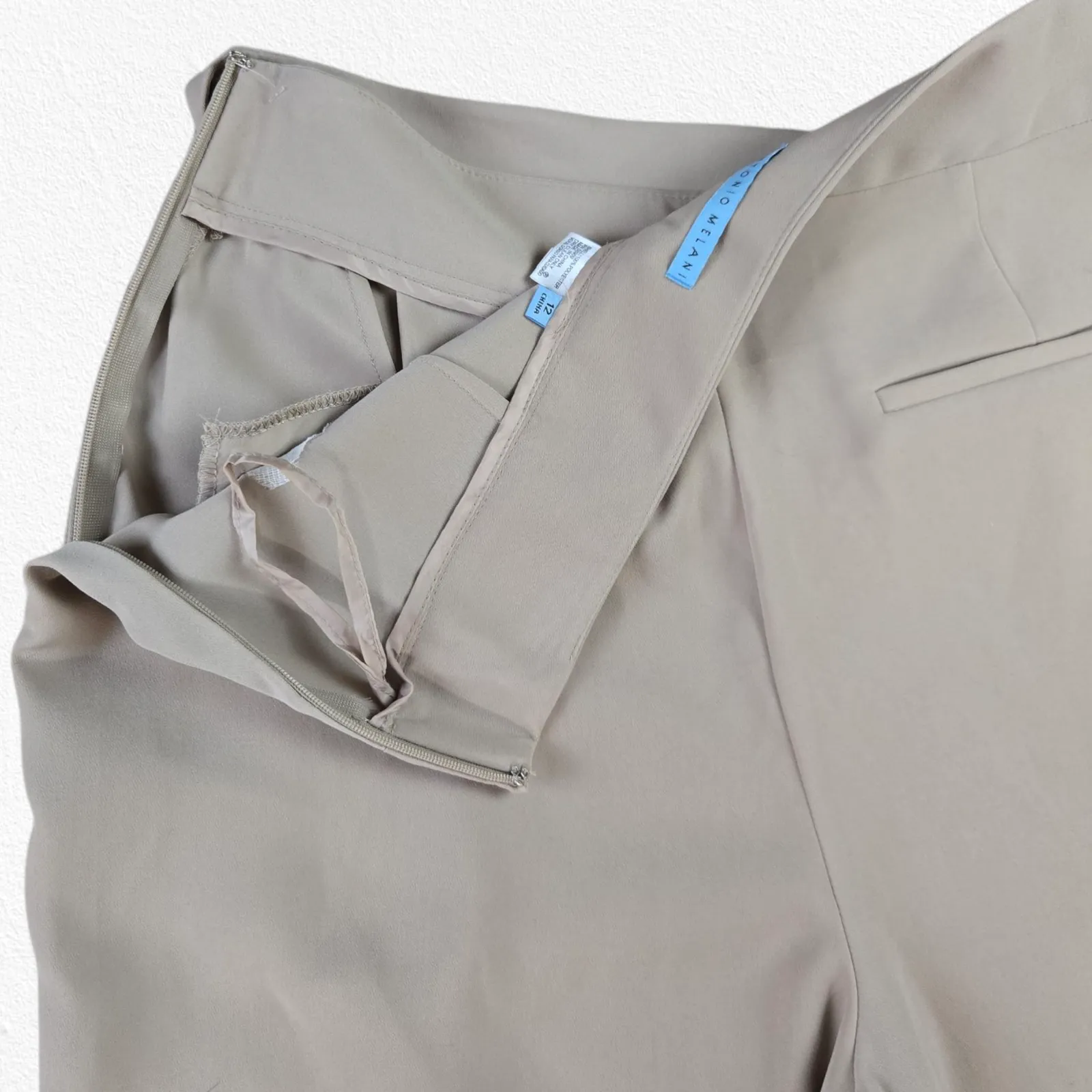 Antonio Melani Beige High Rise Belted Classic Contemporary Dress Pants Size 12 - Image 9