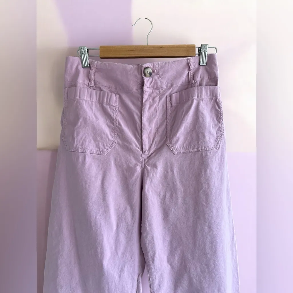 Maeve by Anthropologie Colette Cropped Wide-Leg Pants In LILAC - Image 4