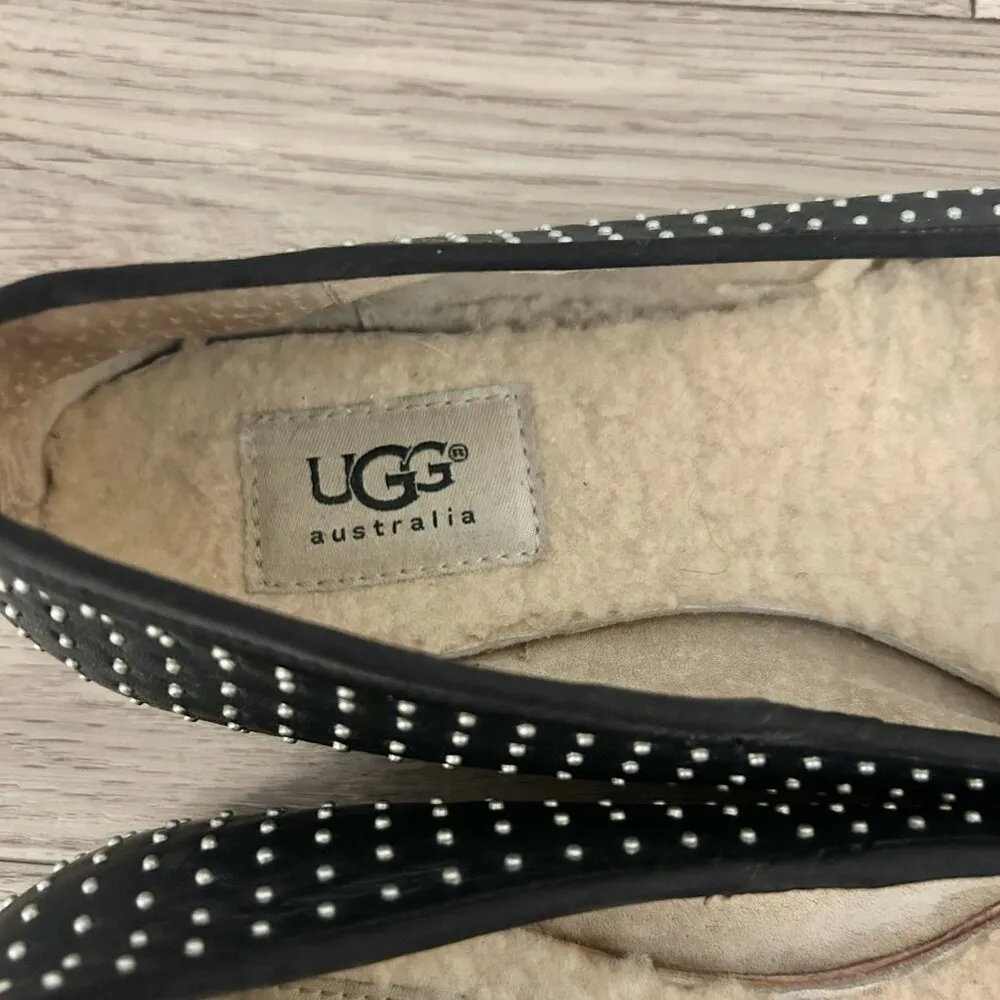 UGG Alloway Leather Studded Ballet Loafers Size 8 - Image 9