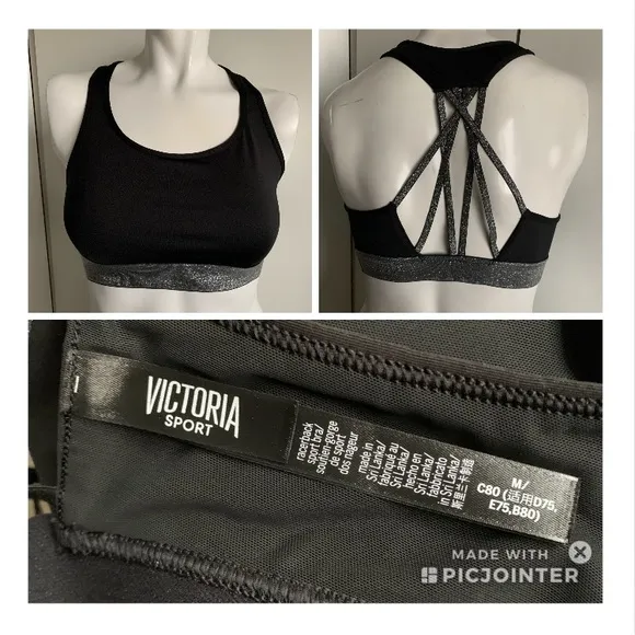 The Player Victoria Sport black size medium sports bra - Image 2