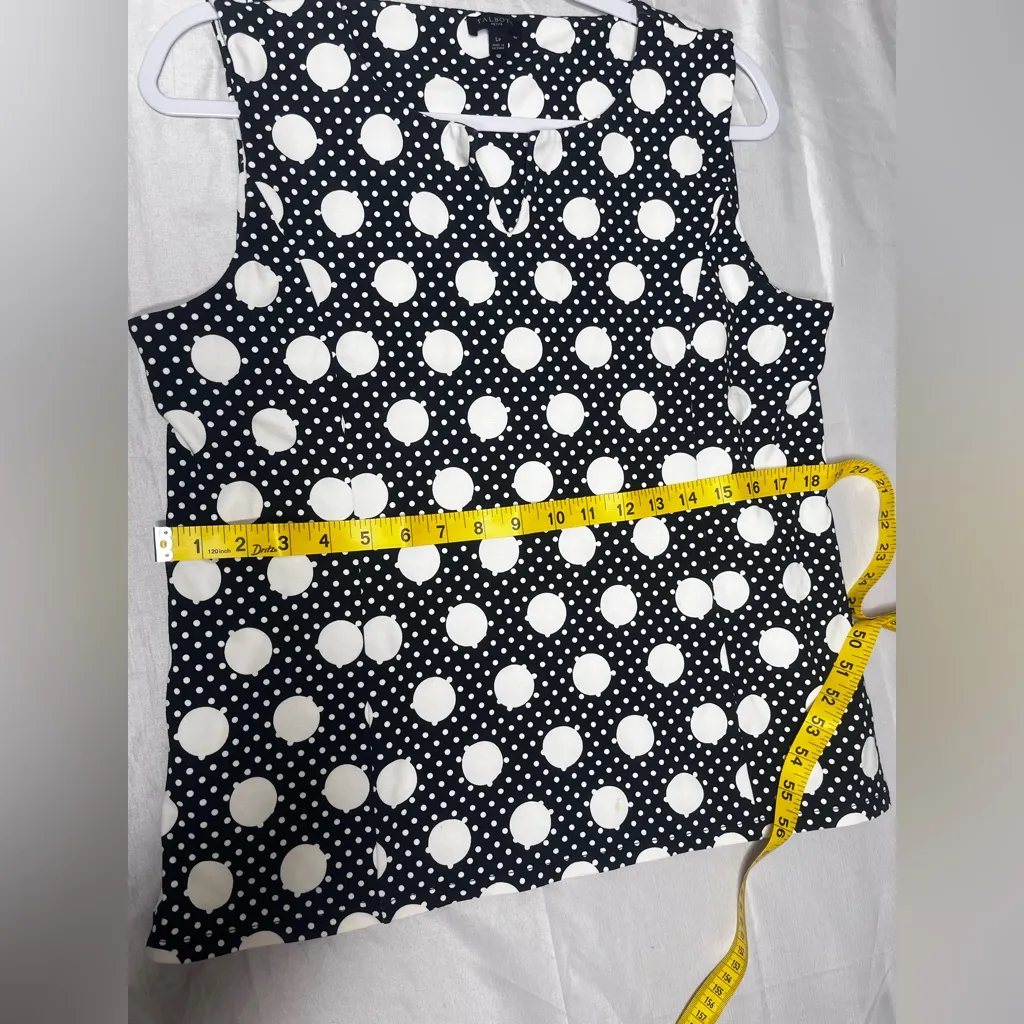 Talbots Black and White Polka Dot Tank Top - Image 6