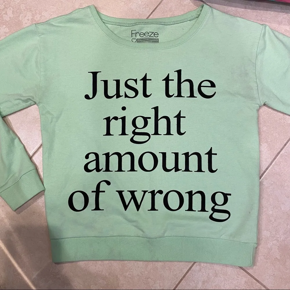 Freeze "Just The Right Amout Of Wrong" Lightweight Sweatshirt in Green - Image 15