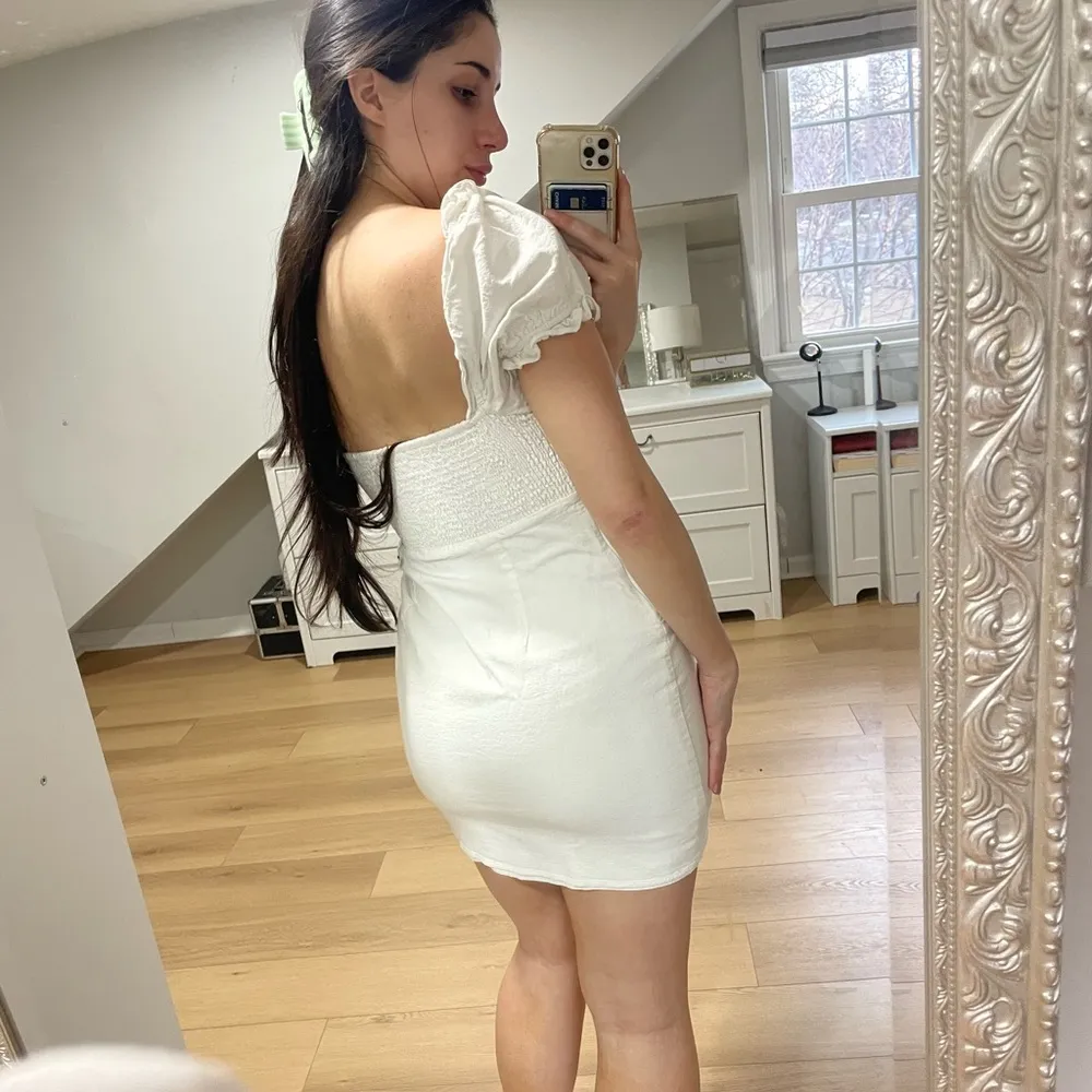 ASTR white puff sleeve mini dress - Image 2