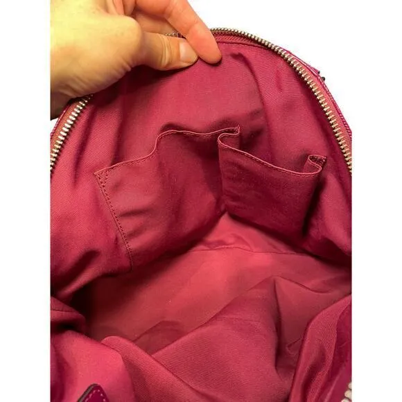 Coach Peyton Link C Embossed Patent‎ Leather Domed 32583 Raspberry Handbag - Image 16