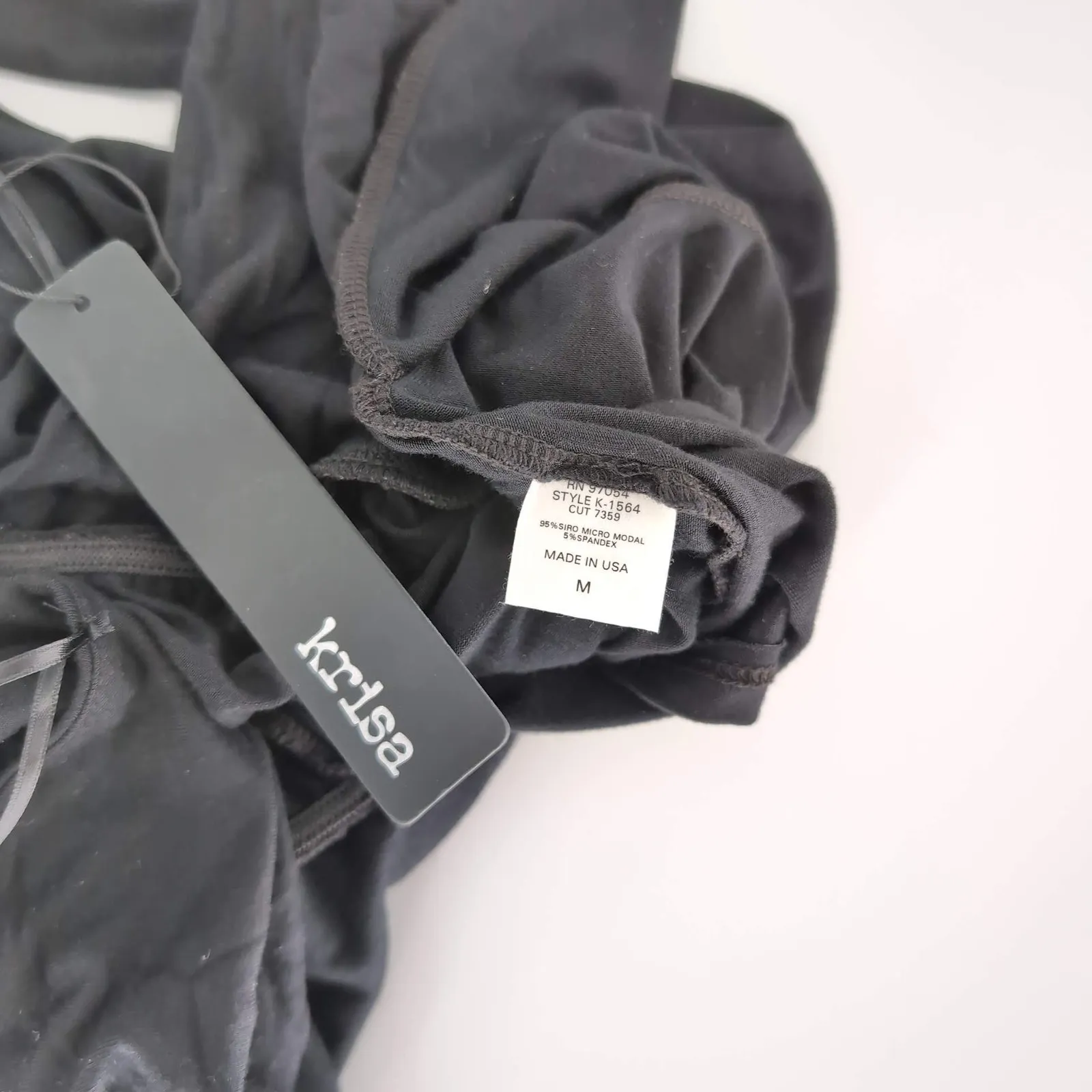 Krisa  Revolve Black Siro Micro Modal Halter Romper with Pockets - Size M - NWT - Image 7