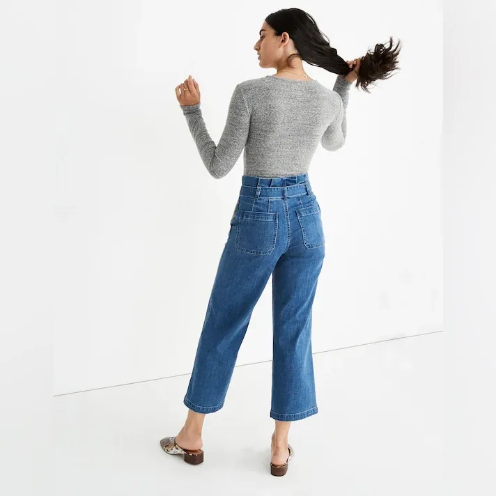 Madewell • Paper Bag Jeans in Flannigan Wash Blue High-Waisted Jeans - Image 5