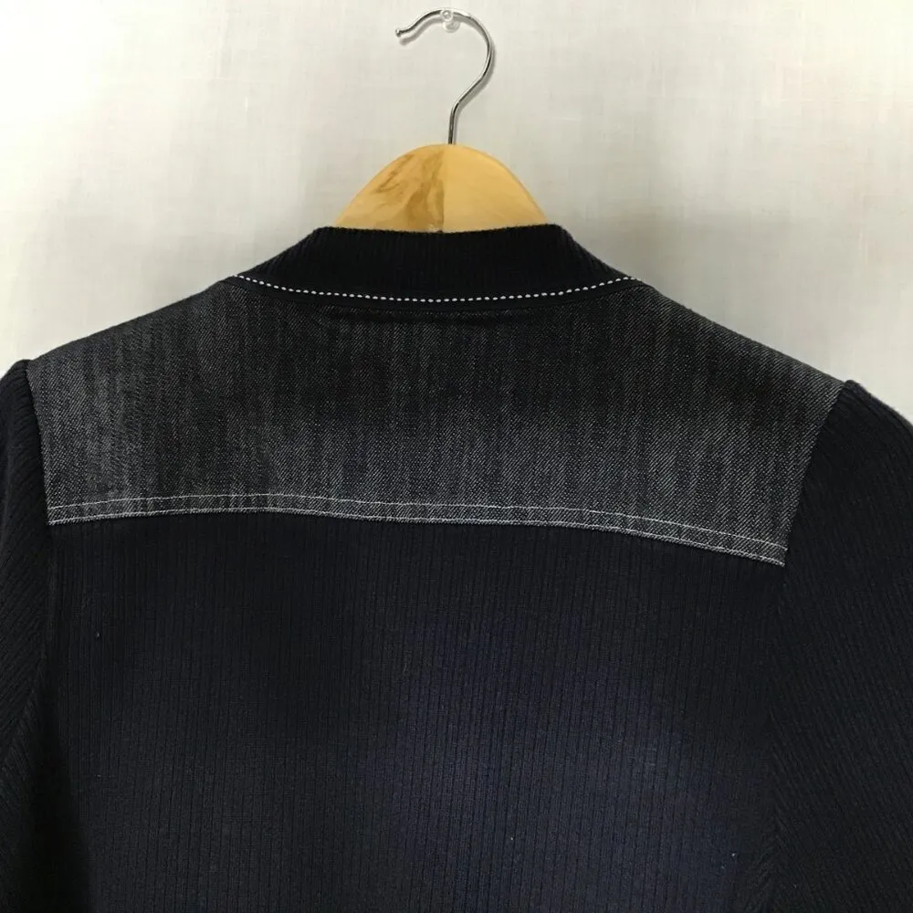 TanJay‎ women’s Gray color block Full Zip Long Sleeve lightweight Jacket Size S Black - Image 4