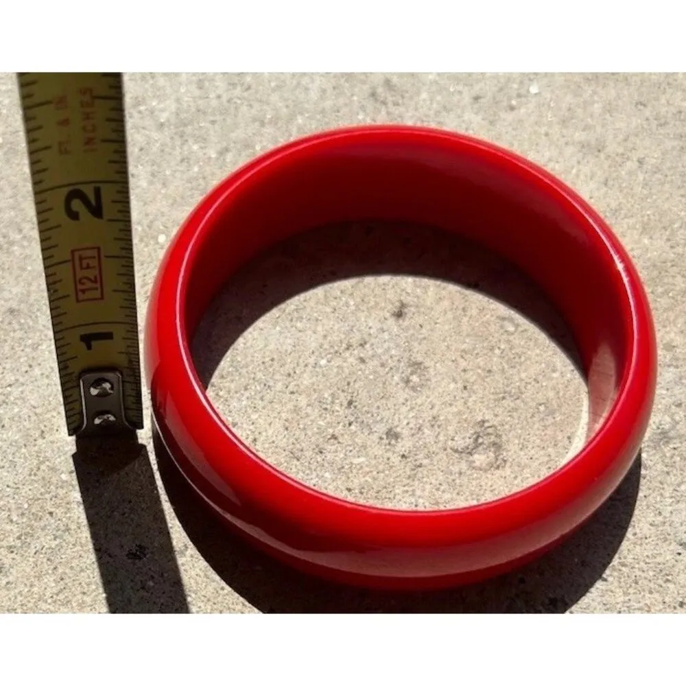 Vintage Red and Green Bangle Bracelet Lucite 1960s Women’s Sz 8” - Image 12