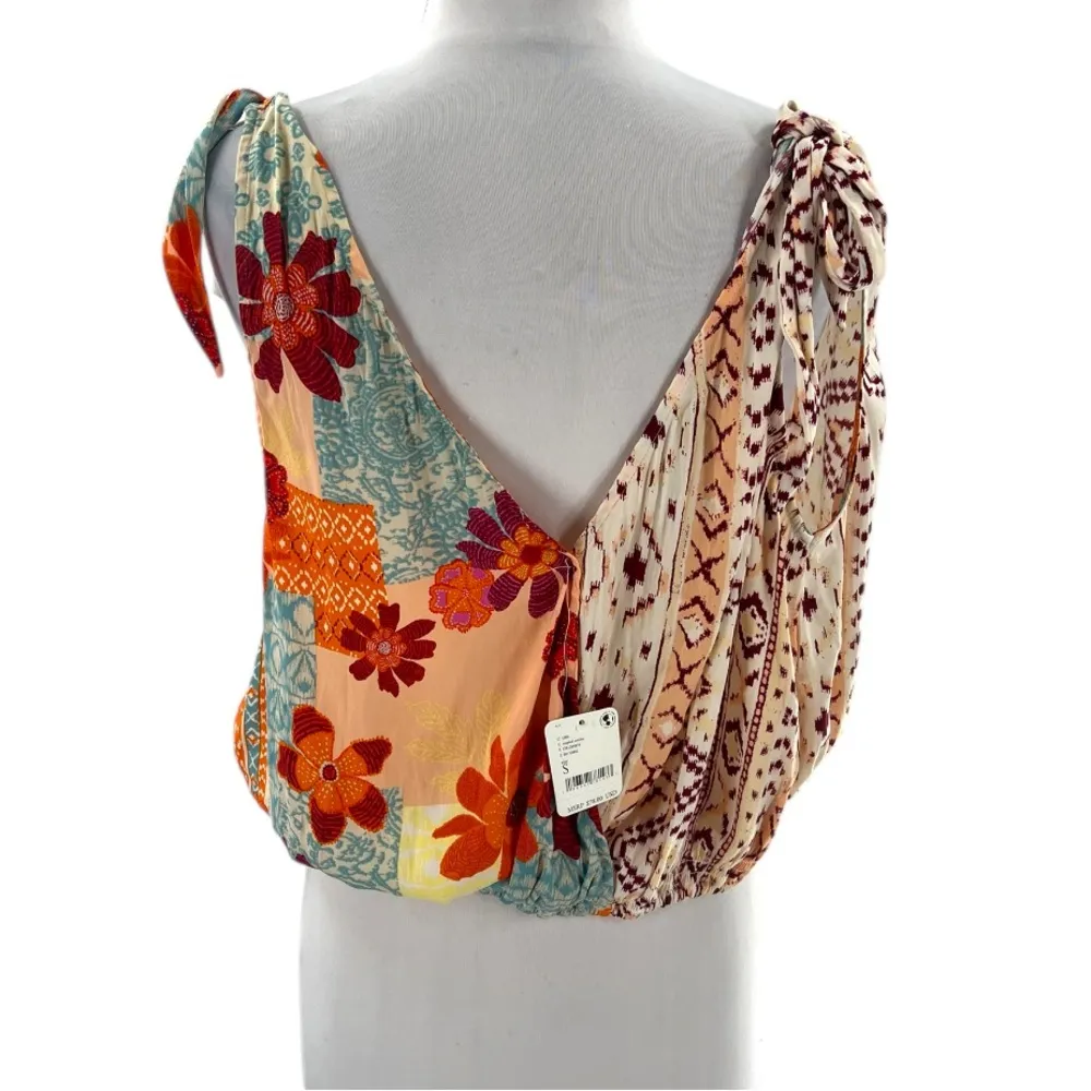 NWT Free People Tied To You Print Surplice Tank in Tropical Combo Boho Summer - Image 4