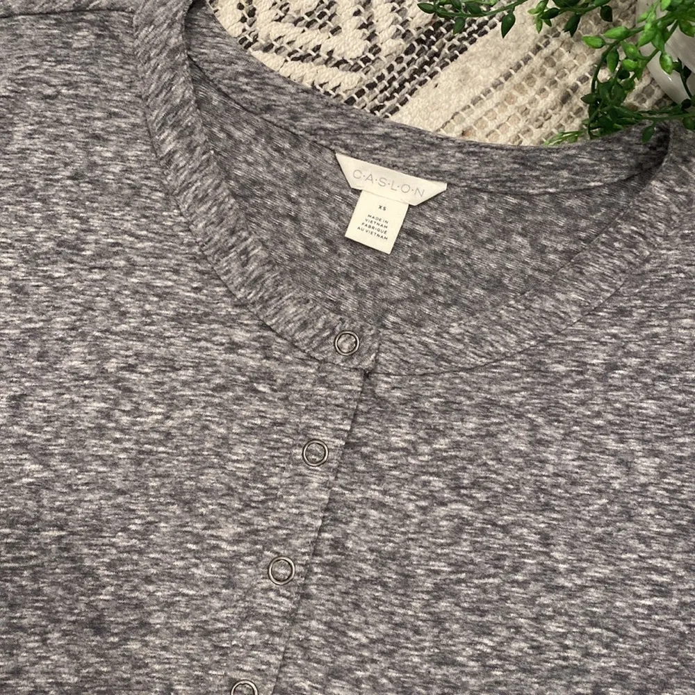NWT Gray Caslon Henley Tee Shirt - Image 3