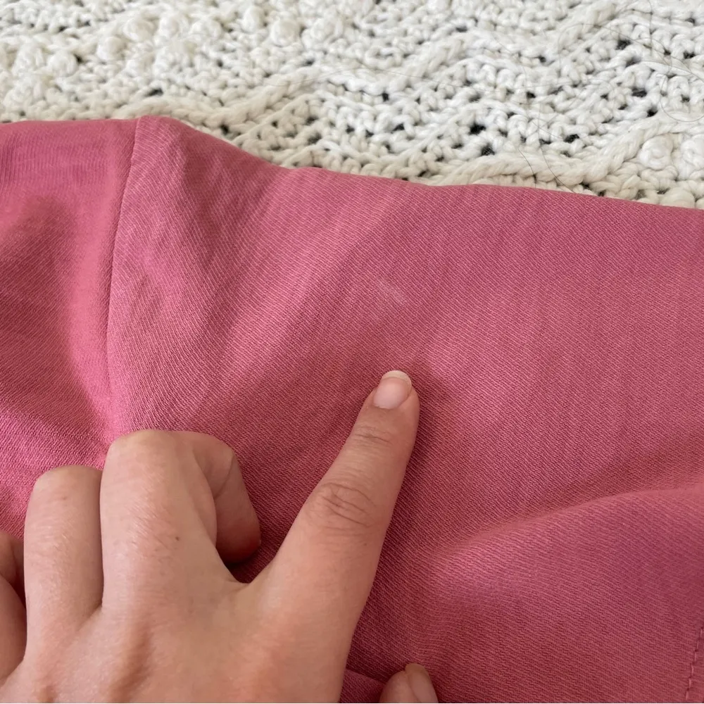 Topshop Peplum Button Down Flutter Short Sleeve Blouse Top Pink (Size 4) date - Image 7