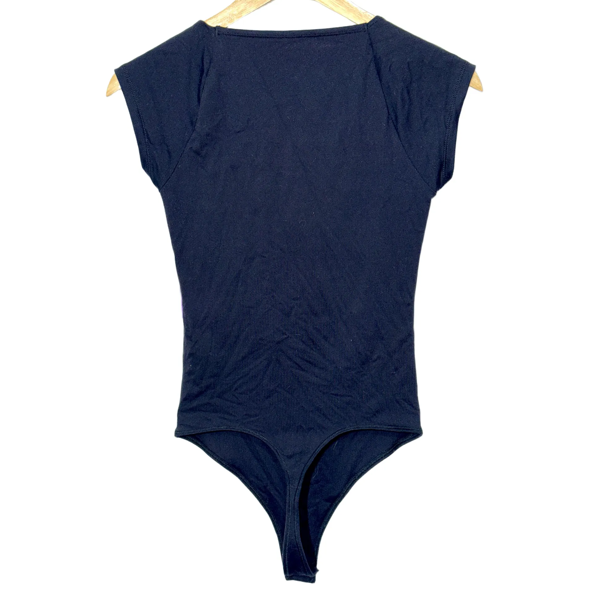 NEW Abercrombie & Fitch Black Nylon Sweetheart Cap Sleeve Bodysuit Top Size XS - Image 4